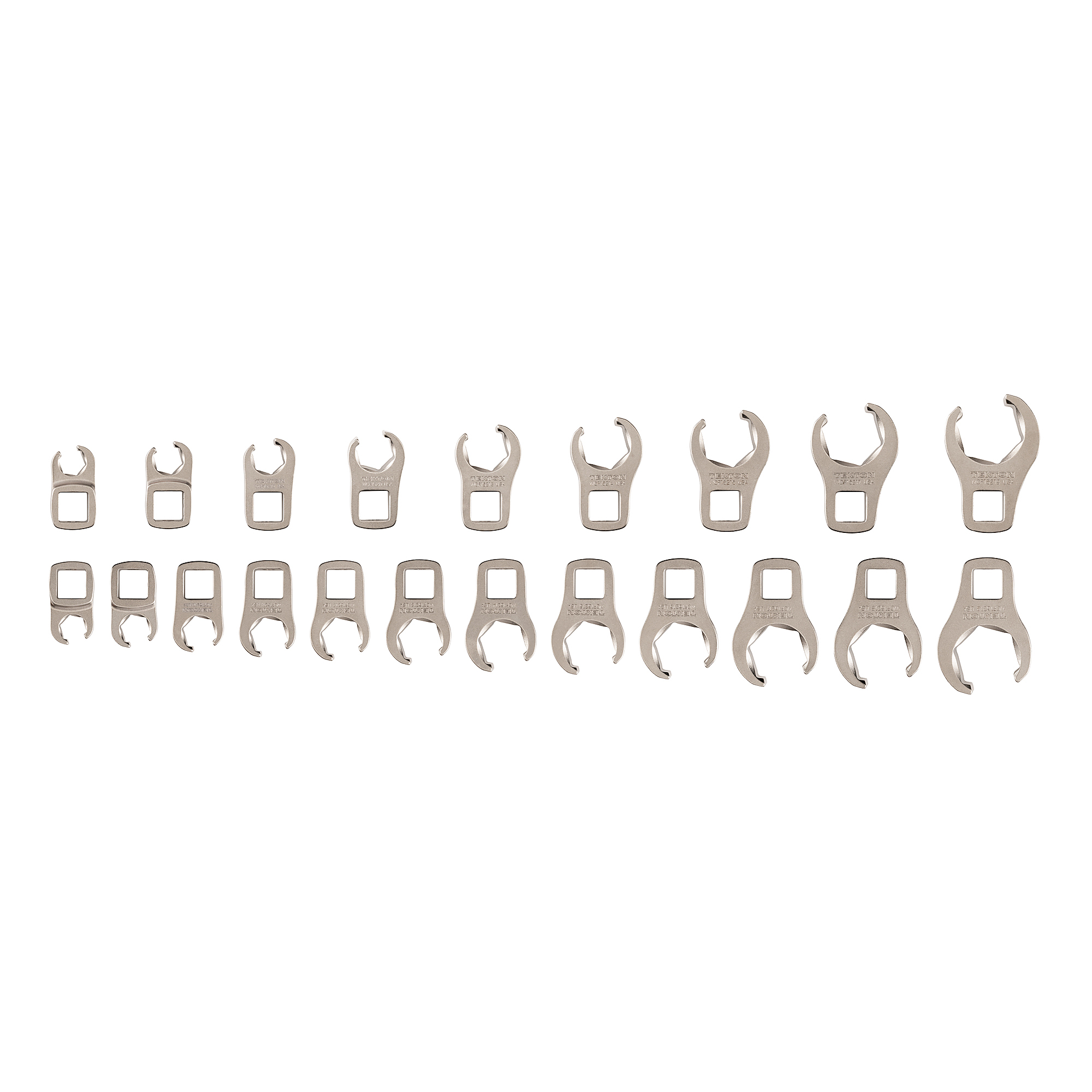 TEKTON 3/8 Inch Drive 6-Point Flare Nut Crowfoot Wrench Set, 21-Piece (5/16 - 3/4 in., 8 - 19 mm) | WCF90320